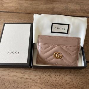 gucci marmont card holder porcelain rose